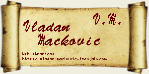 Vladan Mačković vizit kartica